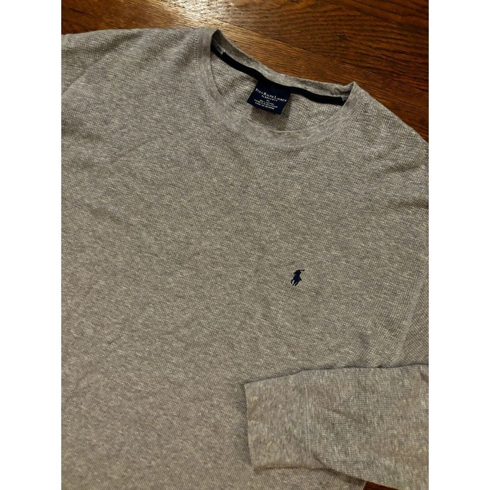 Polo Ralph Lauren Sleepwear Thermal Waffle‎ Men's XL Gray Long Sleeve Navy Pony